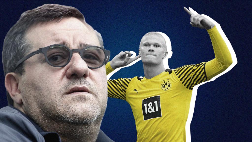 Mino Raiola y Erling Haaland, en un fotomontaje