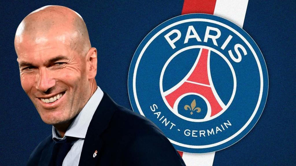 Zinedine Zidane y el PSG, en un fotomontaje