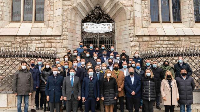 Teodoro García Egea, este viernes en León con los presidentes provinciales del PP.