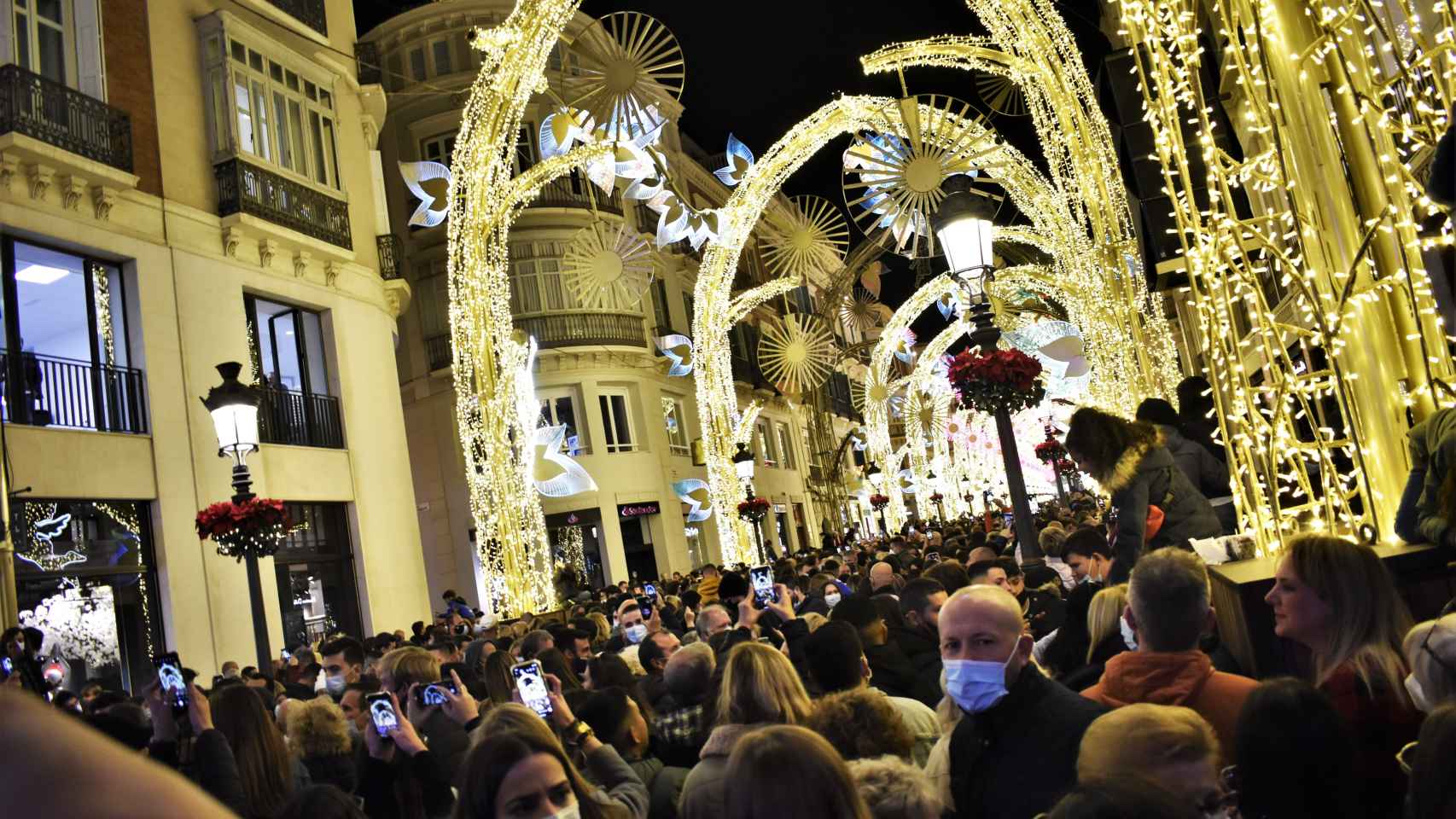 Las luces de Navidad en la calle Larios de Málaga.