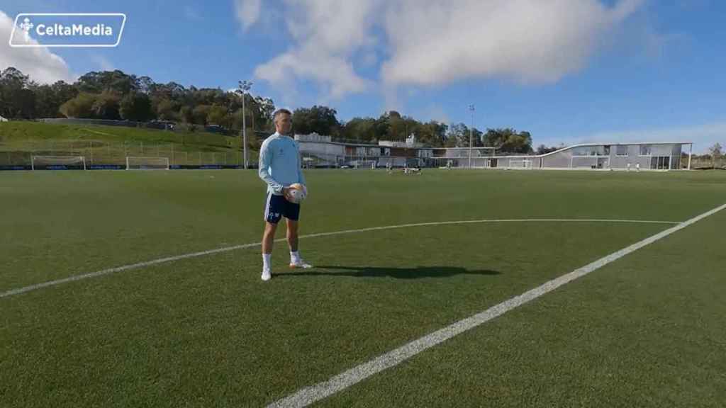 Iago Aspas en la Ciudad Deportiva Afouteza.