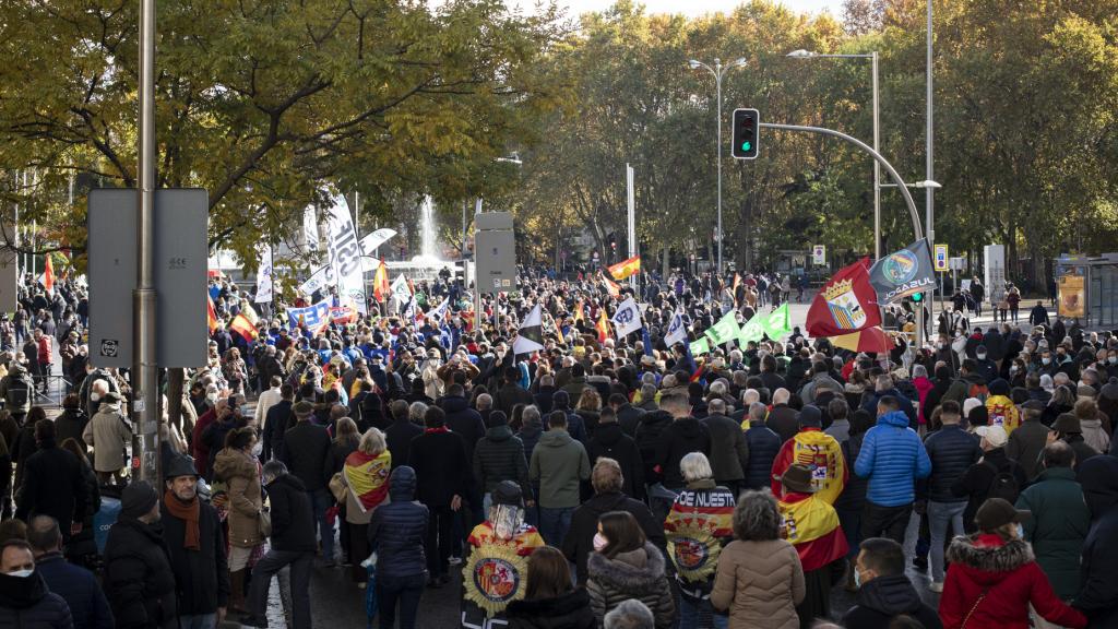 Centenares de policías, en una manifestación reciente en Madrid.