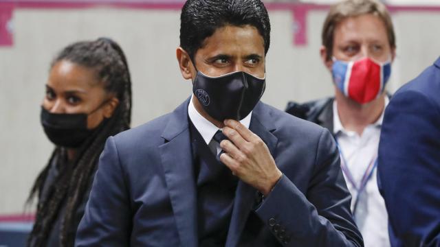 Nasser Al-Khelaifi, durante un acto con el PSG.