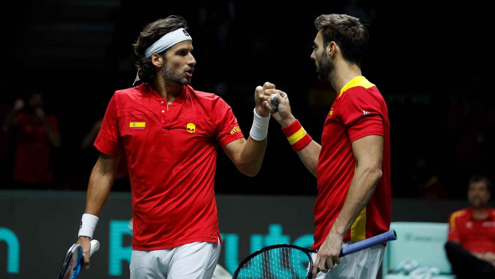 López y Granollers, durante el partido de dobles.