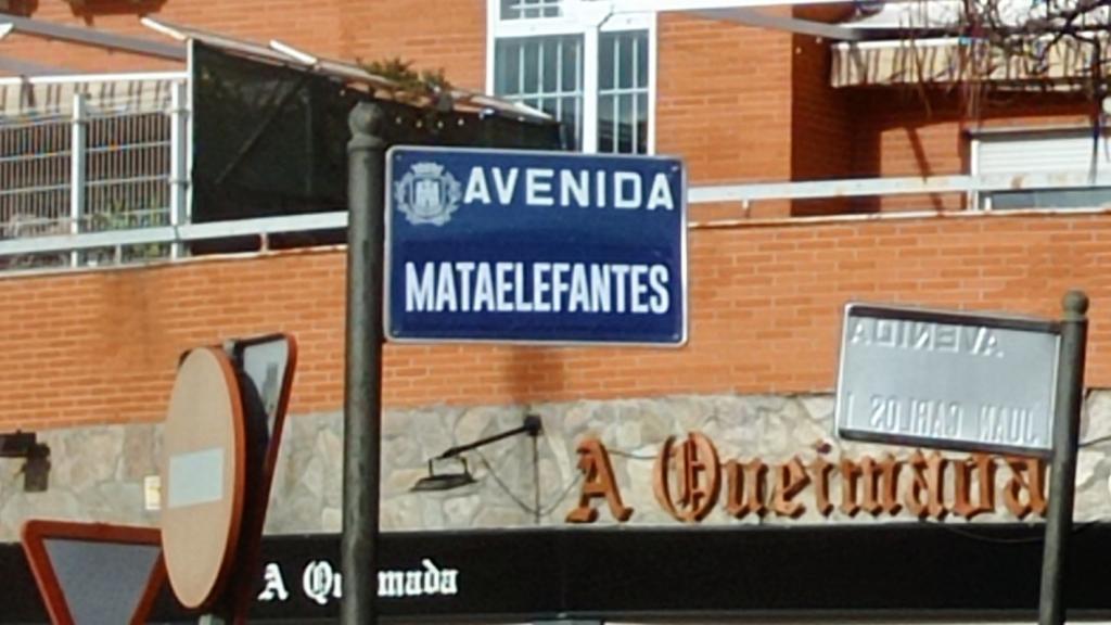 Uno de los letros de la calle Juan Carlos I vandalizado.