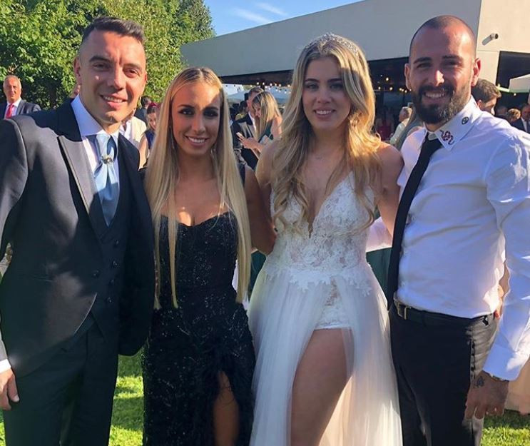 El futbolista Aleix Vidal, en la boda de Iago y Jennifer en 2019