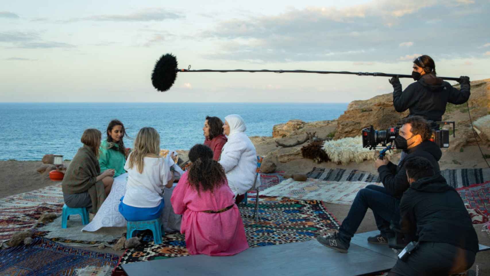 Otra imagen mientras filmaban la película en Melilla.