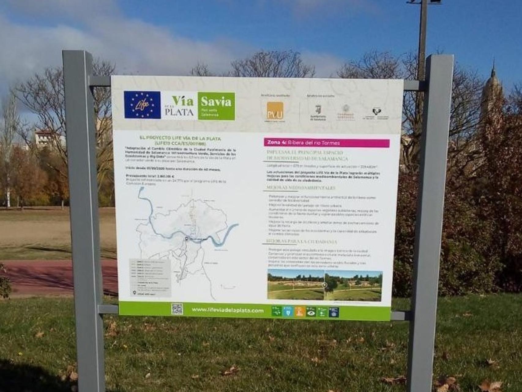 Panel LIFE Vía de la Plata en Salas Bajas