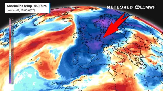 La entrada de aire polar en España. Meteored.