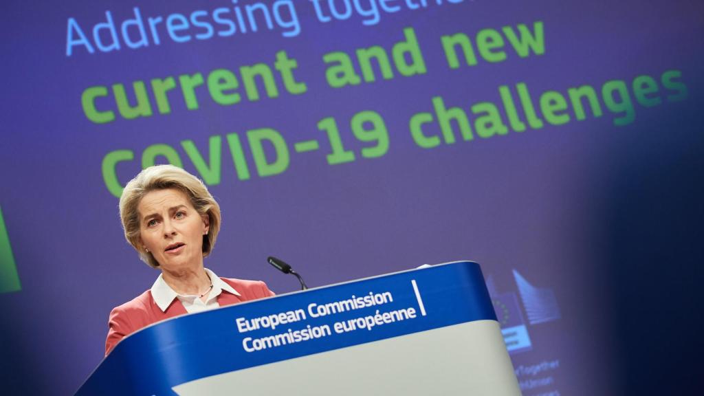 Ursula von der Leyen, durante la rueda de prensa de este miércoles