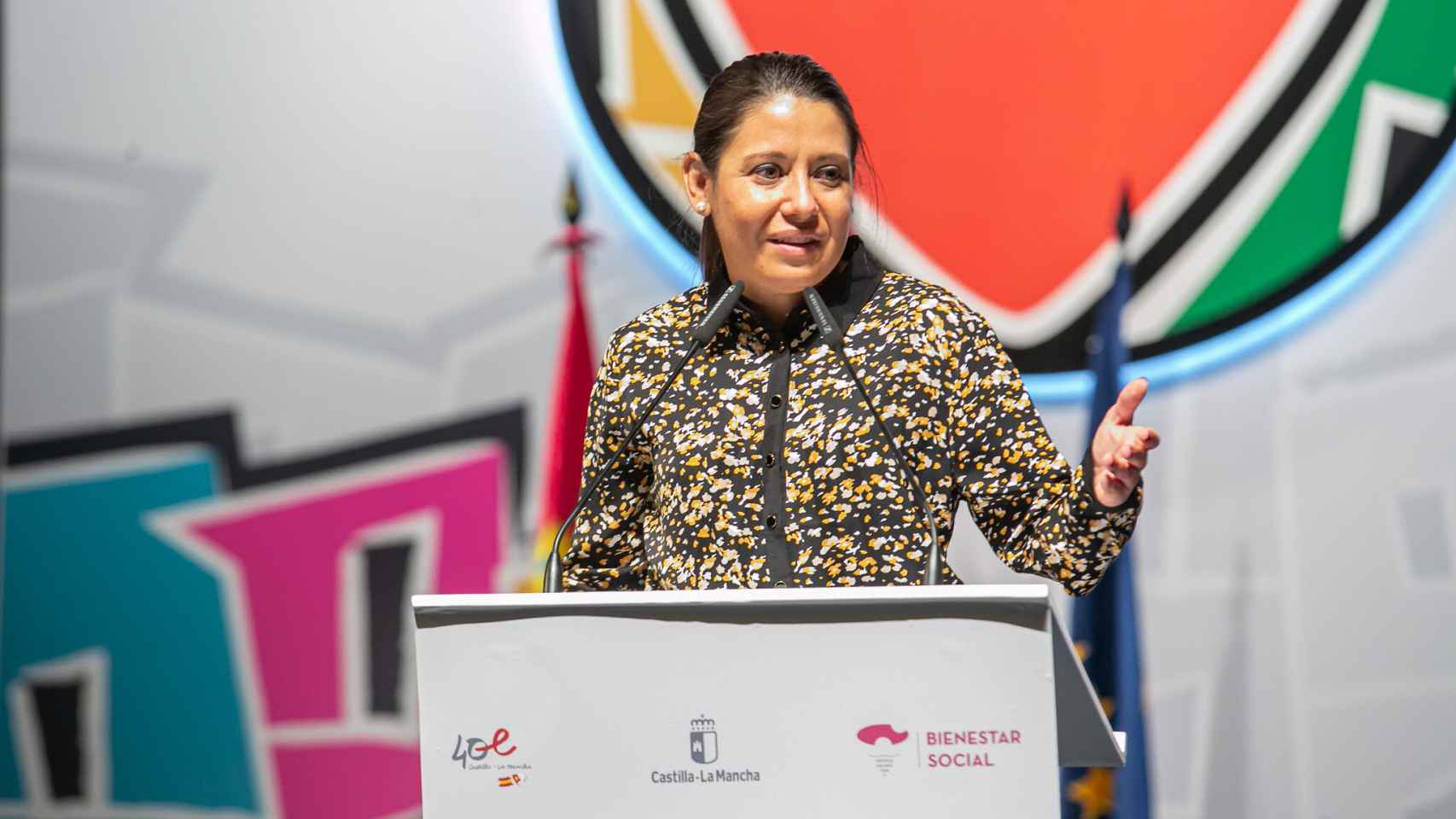 Bárbara García Torijano, consejera de Bienestar Social de Castilla-La Mancha, durante su intervención