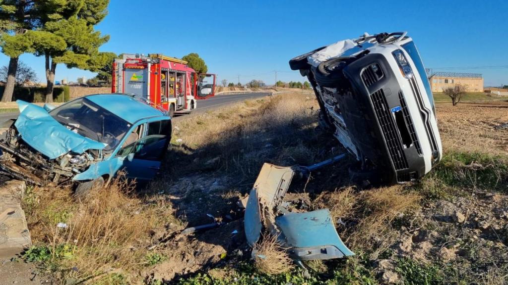 Una imagen del accidente publicada por el Consorcio para el Servicio Contraincendios y de Salvamento de la provincia de Ciudad Real.