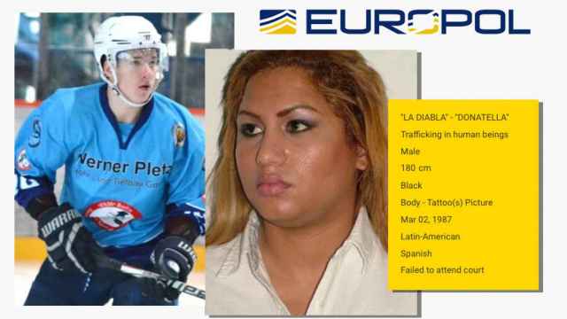 El jugador lituano de hockey, Robert Licitis, y 'La Diabla', Leudis Isaac Corro Camacho.