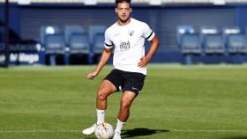 Ismael Gutiérrez en un entrenamiento del Málaga CF.