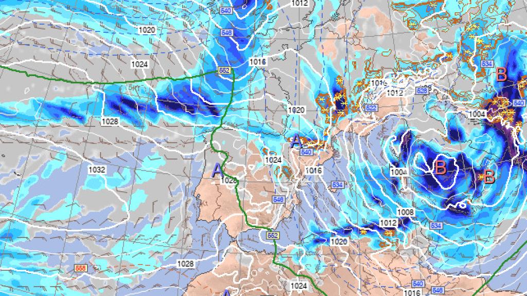 Mapa meteorológico de España.