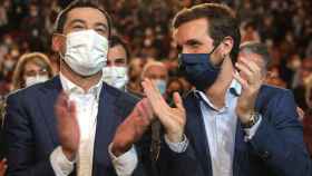 Juanma Moreno Bonilla y Pablo Casado, en el último congreso del PP andaluz.