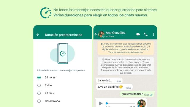 Mensajes temporales de WhatsApp