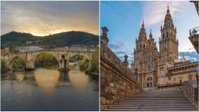 Ourense (izquierda) tiene seis veces más incidencia que Santiago de Compostela (derecha)