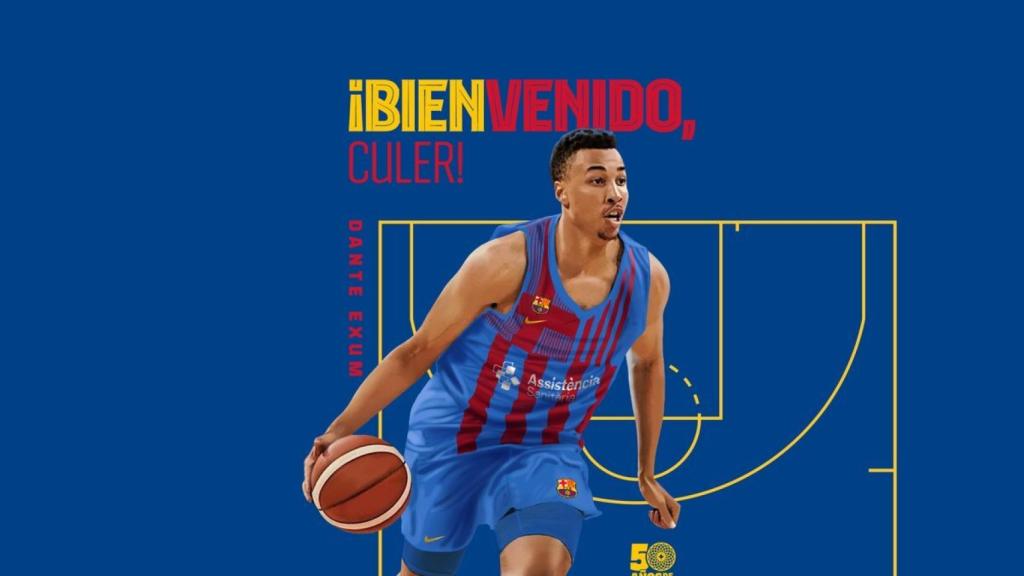 Dante Exum, en un fotomontaje con la camiseta del FC Barcelona.