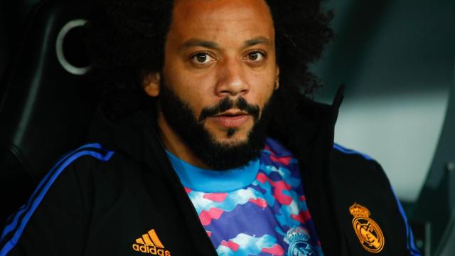 Marcelo Vieira, en el banquillo del Real Madrid