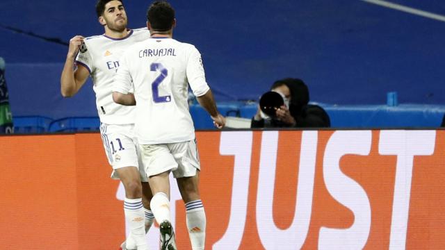 Marco Asensio celebra su gol al Inter de Milan