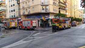 Arde un bar en calle Cristo de la Epidemia, en Málaga.