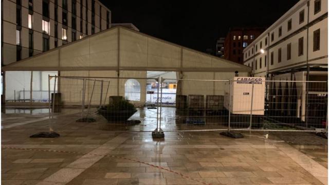 Pista de hielo en la plaza de Tabacos de A Coruña.