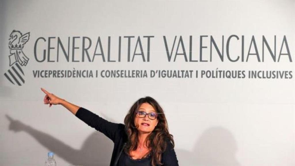 Mónica Oltra, ejerciendo de portavoz del Gobierno valenciano, en imagen de archivo.