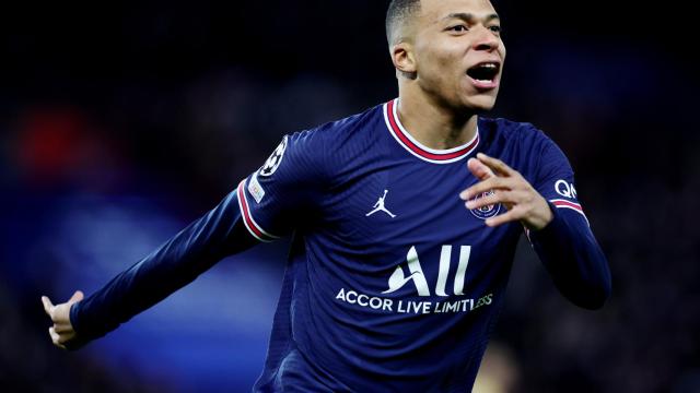 Kylian Mbappé, en un partido del PSG de la Champions League 2021/2022