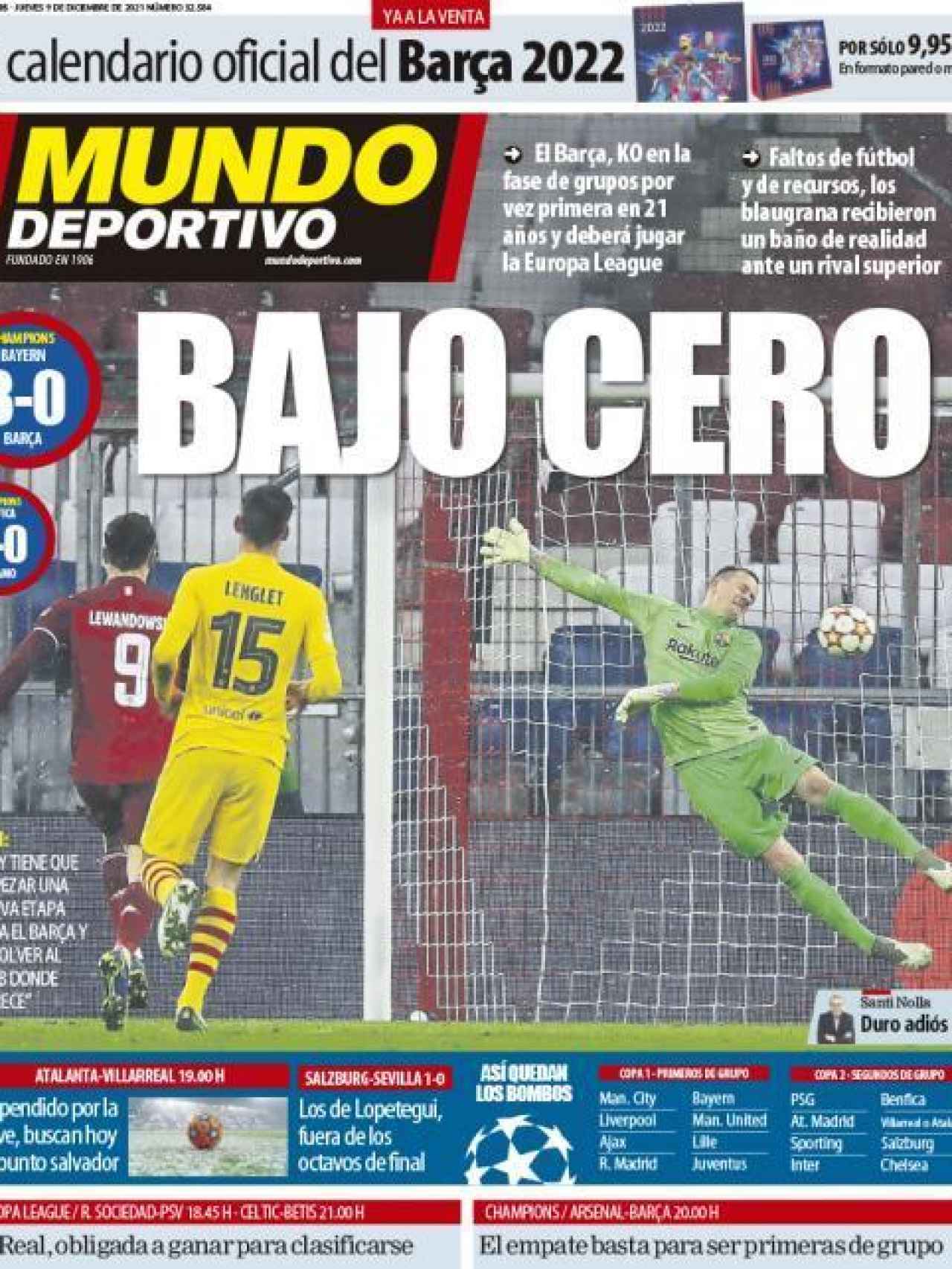 La portada del diario Mundo Deportivo (09/12/2021)
