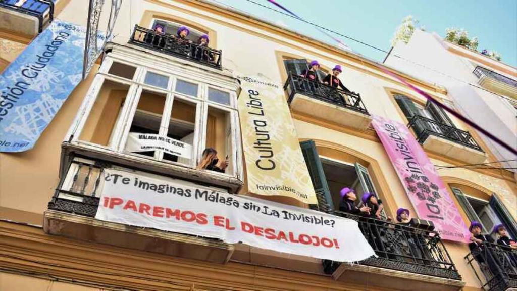 Una imagen de la Casa Invisible durante la manifestación del 27 de noviembre.