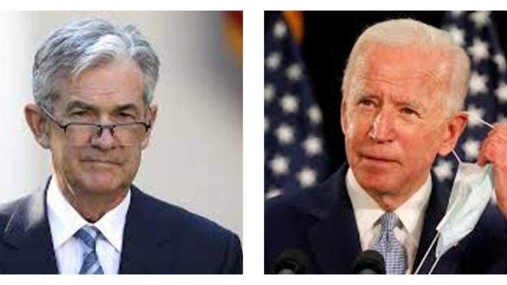 Jerome Powell y Joe Biden.