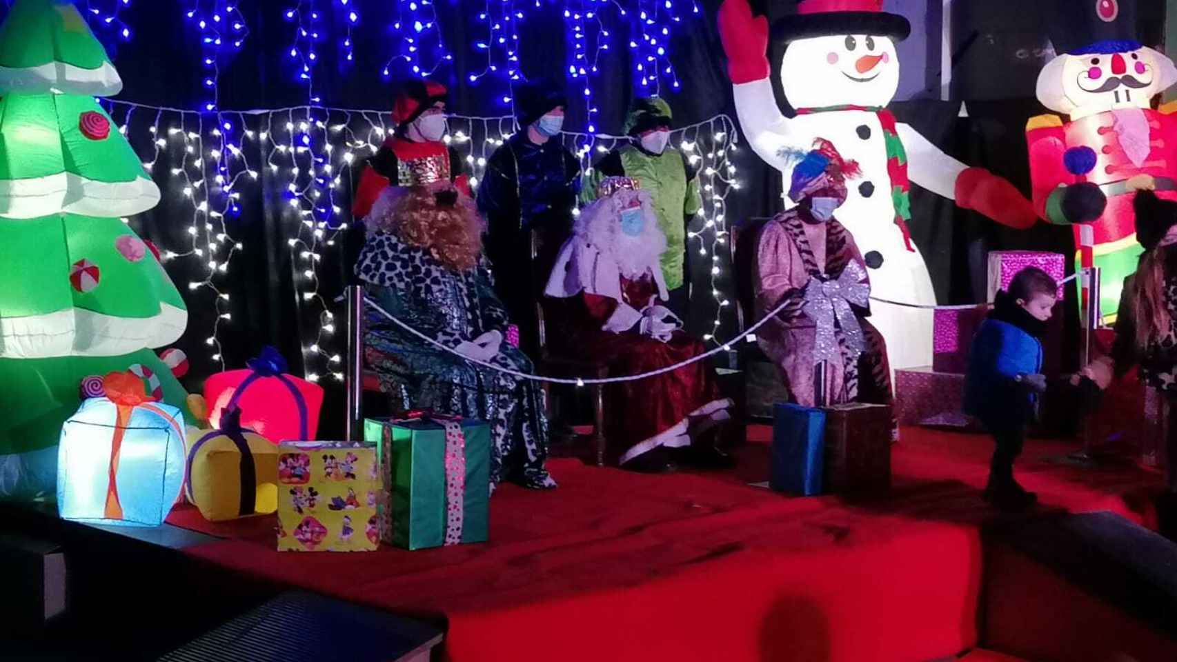 Los Reyes Magos en una Navidad anterior en Santovenia de Pisuerga
