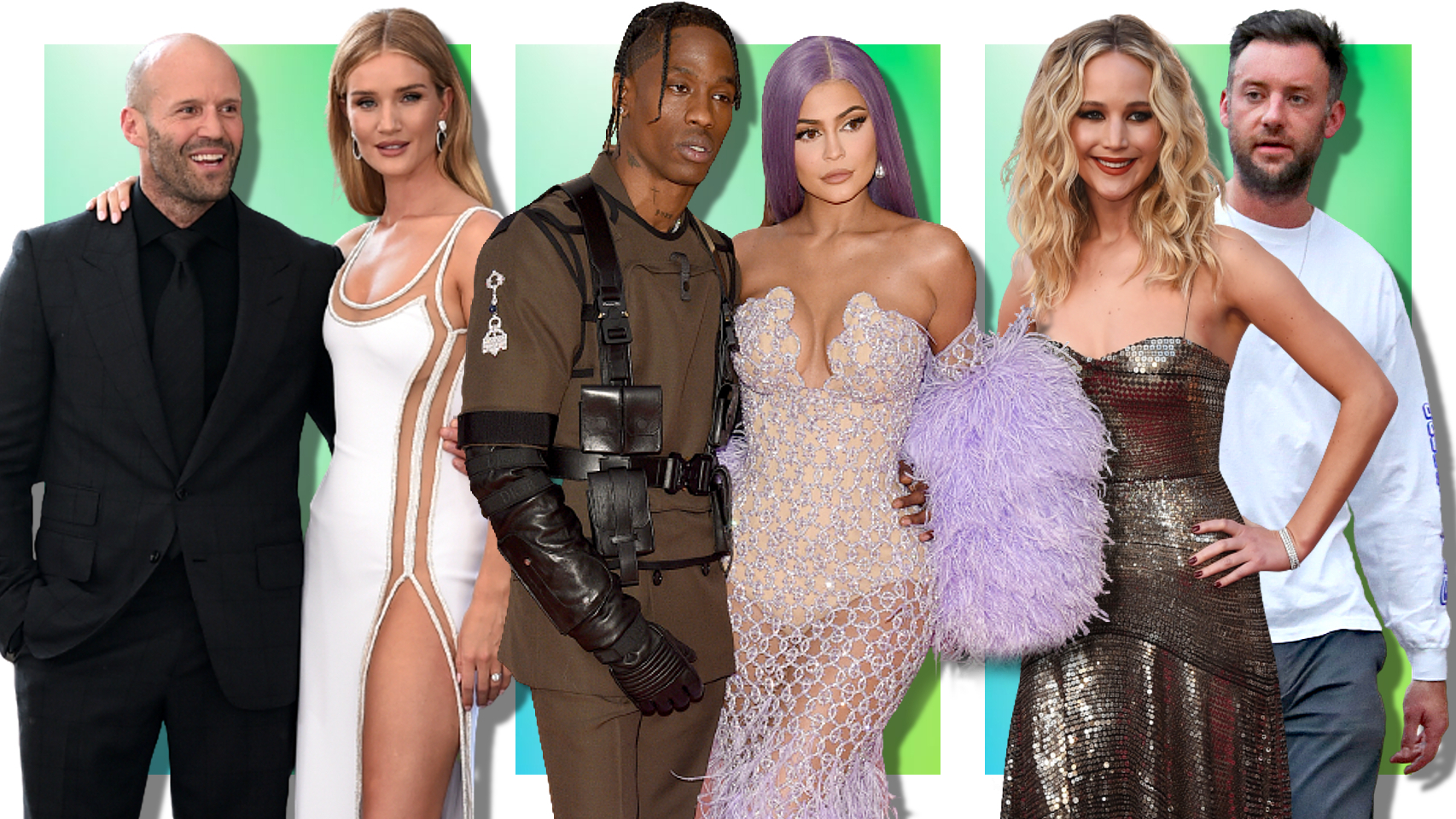 Jason Statham Y Rosie Huntington-Whiteley, Kylie Jenner y Travis Scott, y Jennifer Lawrence y Cooke Maroney.