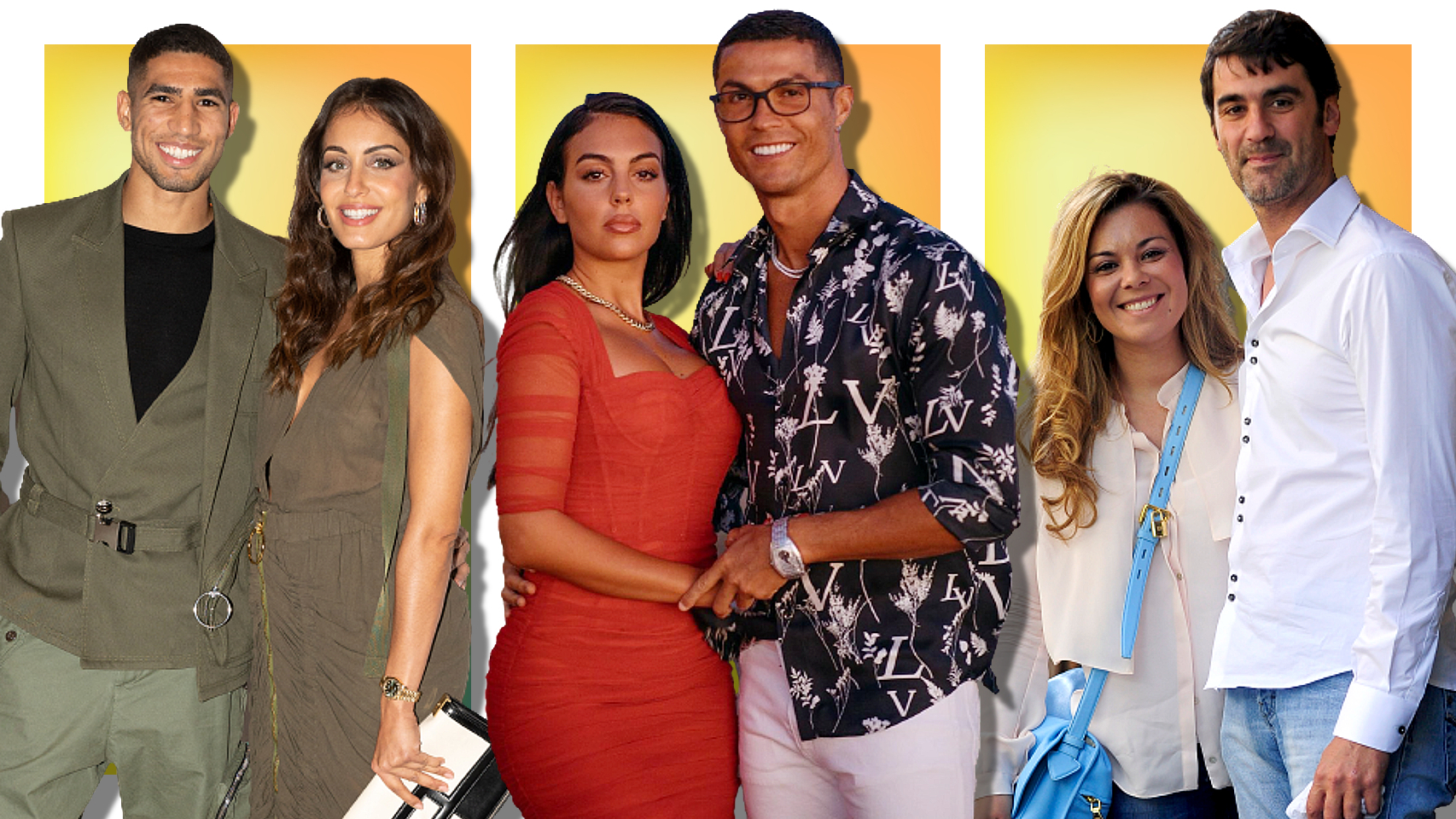 Achraf Hakimi e Hiba Abouk, Georgina Rodríguez y Cristiano Ronaldo, y Jesulín de Ubrique y María José Campanario.