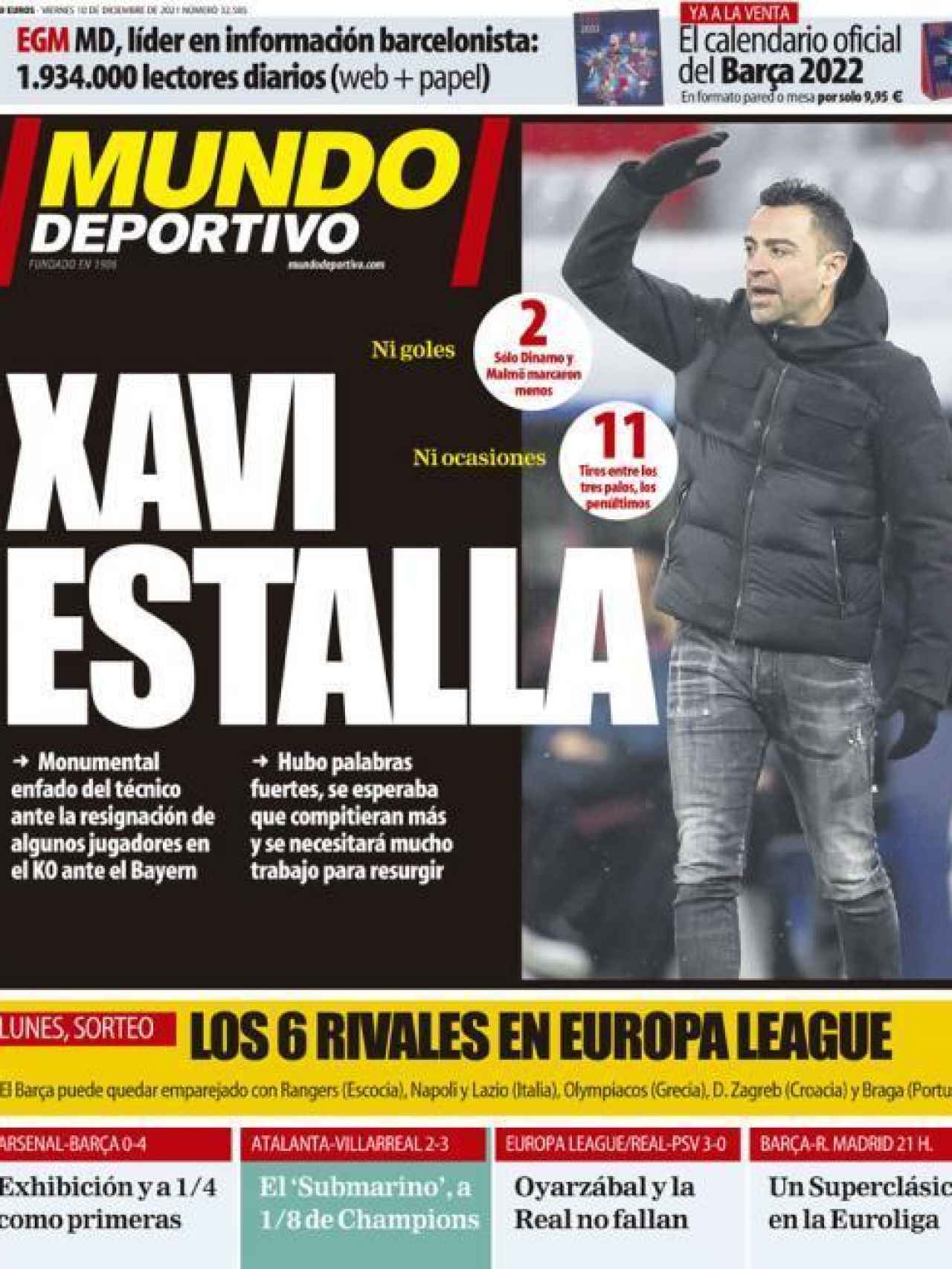 La portada del diario Mundo Deportivo (10/12/2021)