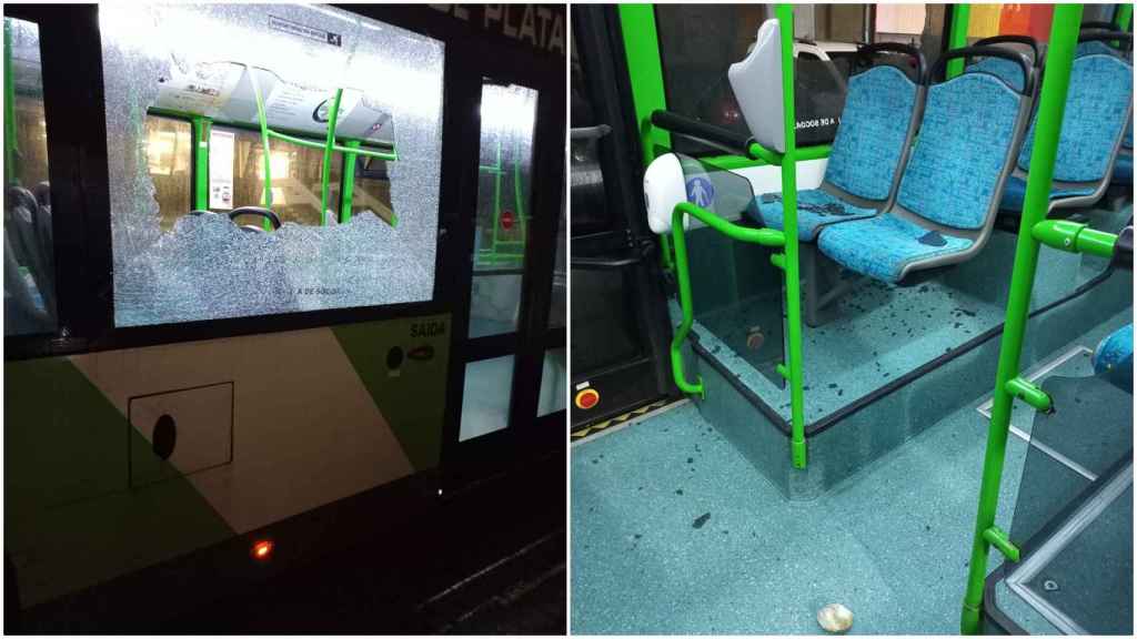 Autobús de Vitrasa atacado