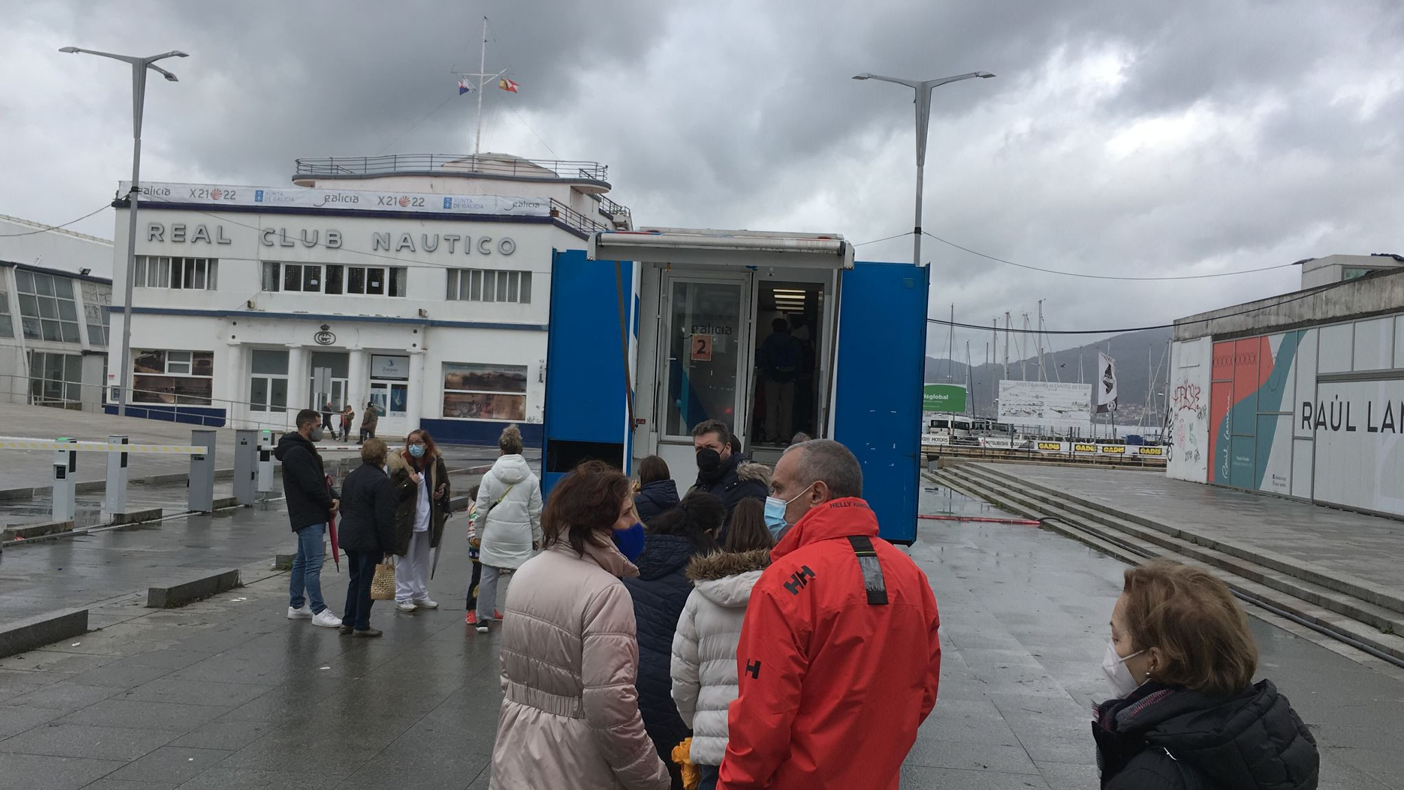 Punto de pruebas PCR en el Náutico de Vigo.