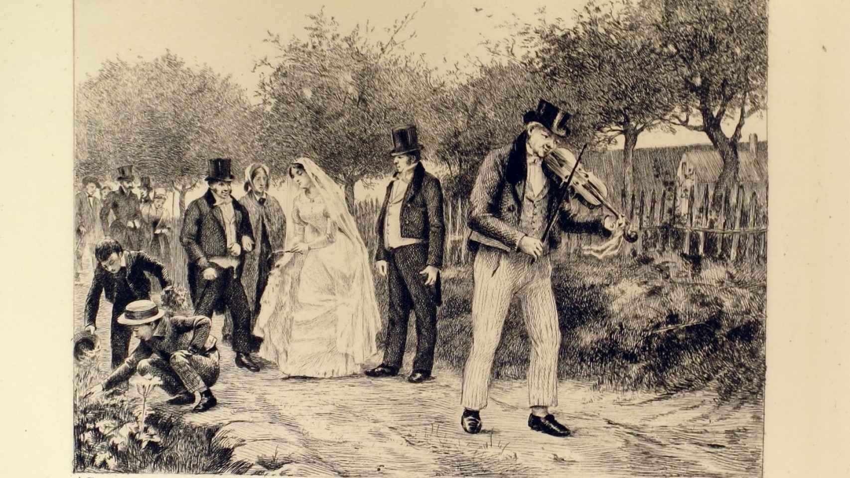 Ilustración de la escena de la boda en 'Madame Bovary'.