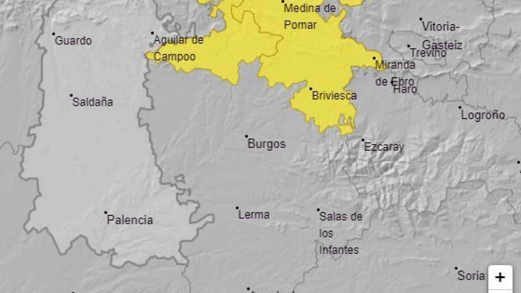 Aviso amarillo por deshielos en Burgos