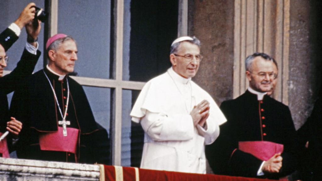 El papa Juan Pablo I en el balcón de la basílica de San Pedro el día de su elección.