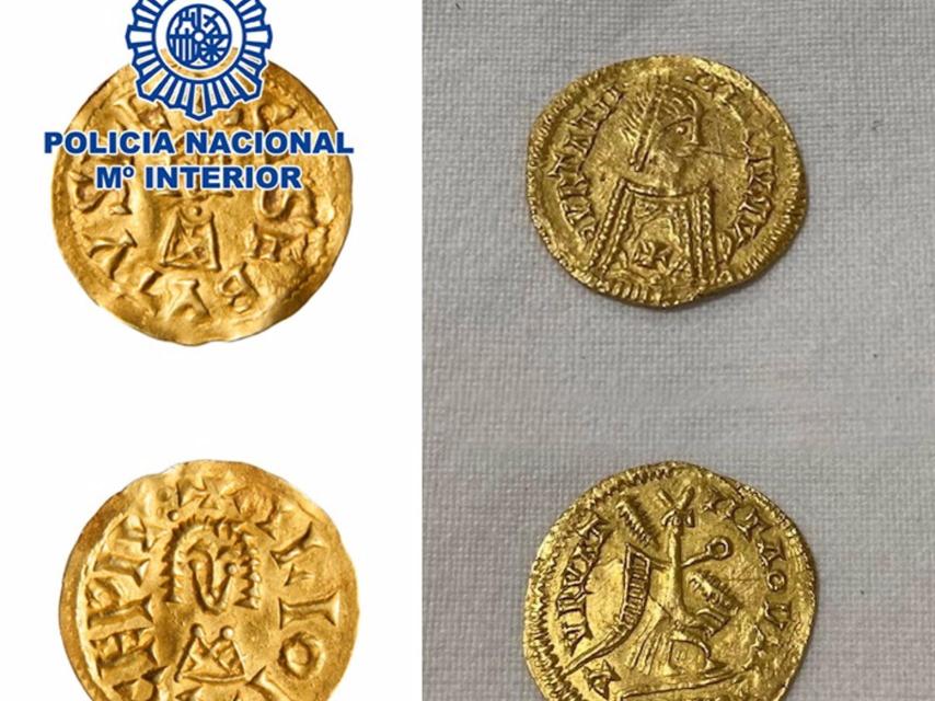 Recuperadas dos monedas visigodas de oro de gran valor histórico en León y en Saceruela (Ciudad Real)
