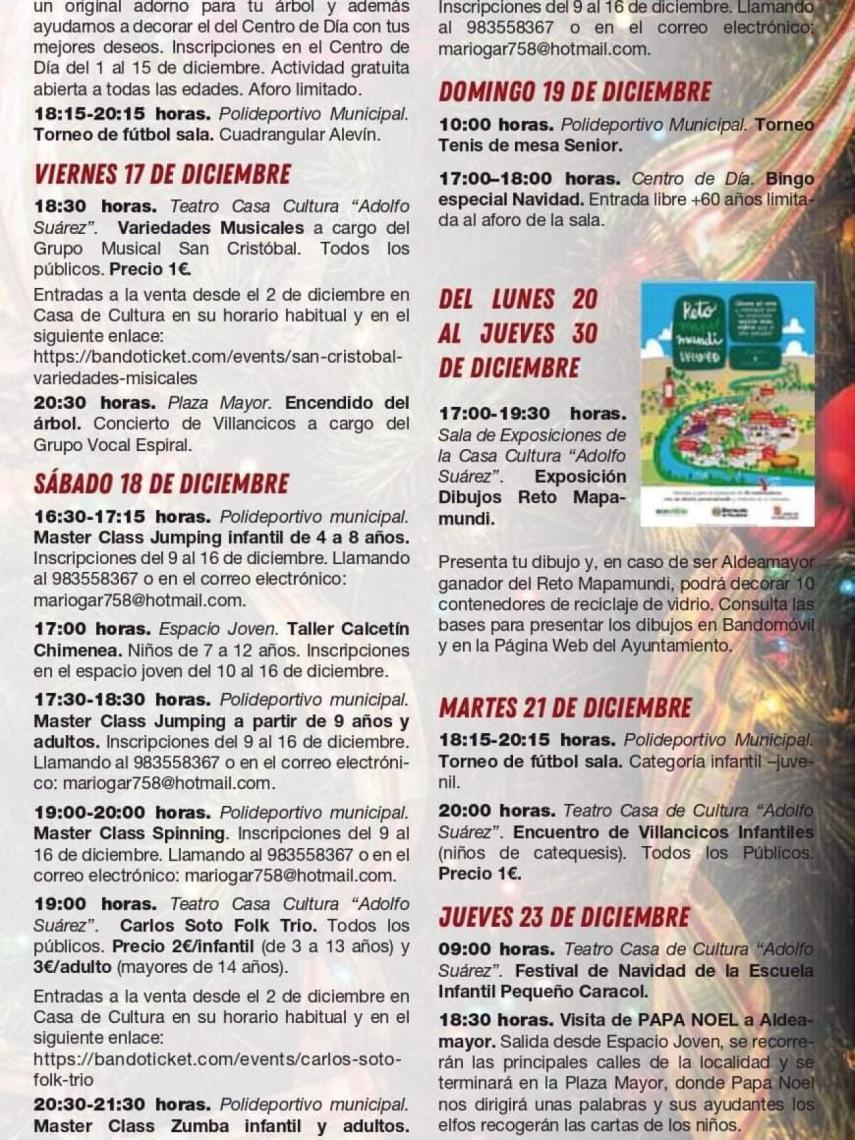 Programa de Navidad Aldeamayor de San Martín