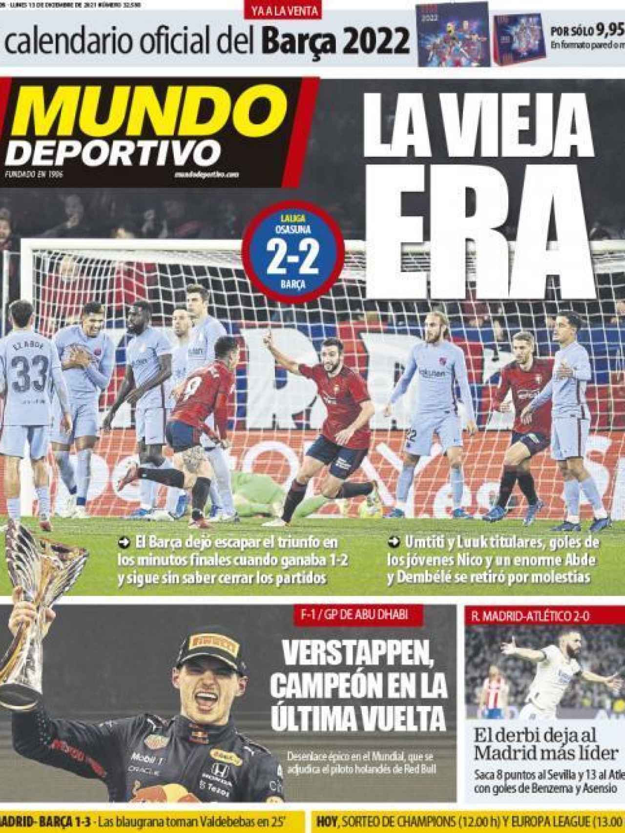 La portada del diario Mundo Deportivo (13/12/2021)