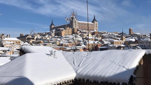 Nevada en Toledo durante el temporal Filomena