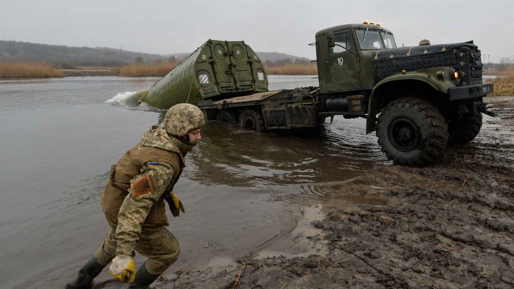 El ejército militar ucraniano en la región de Luhansk.