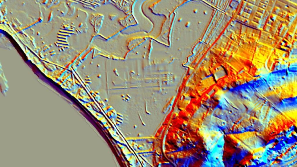 Otra imagen LiDAR de los restos documentados.