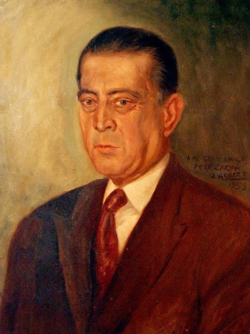 Retrato de Guillermo Perezagua, obra del pintor Juan Albert Roses, donado al Archivo Municipal de Toledo.