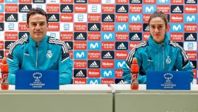 Alberto Toril y Nahikari García, en rueda de prensa de la Women's Champions League