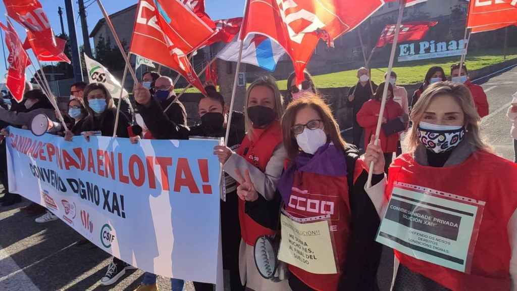 Trabajadores del sector de la hospitalización privada se movilizan en Vigo en defensa de su convenio